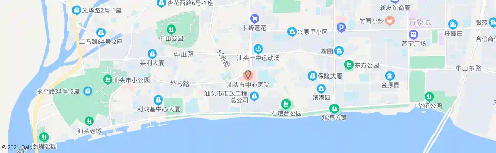 汕头中心医院_公交站地图_汕头公交_妙搜公交查询2025