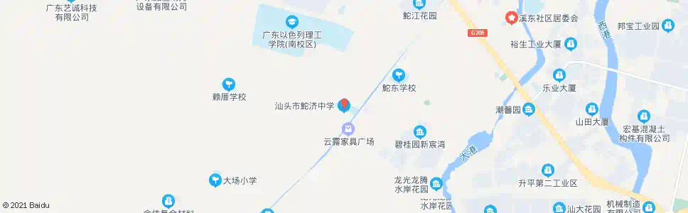 汕头鮀济中学_公交站地图_汕头公交_妙搜公交查询2025