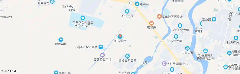 汕头鮀东学校_公交站地图_汕头公交_妙搜公交查询2025