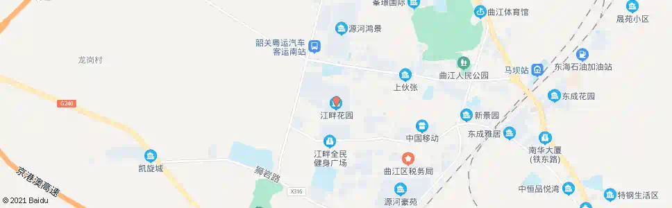 韶关曲江江畔花园_公交站地图_韶关公交_妙搜公交查询2025