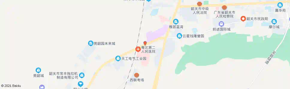 韶关粤北二院_公交站地图_韶关公交_妙搜公交查询2025