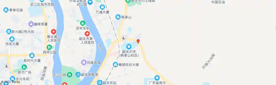 韶关韶大韩家山校区_公交站地图_韶关公交_妙搜公交查询2025