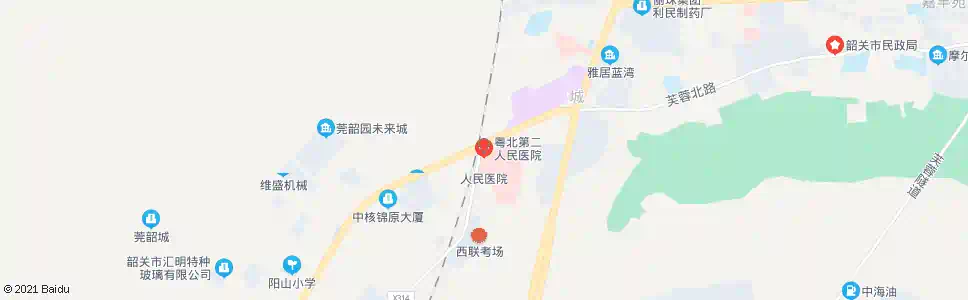 韶关粤北第二人民医院_公交站地图_韶关公交_妙搜公交查询2025