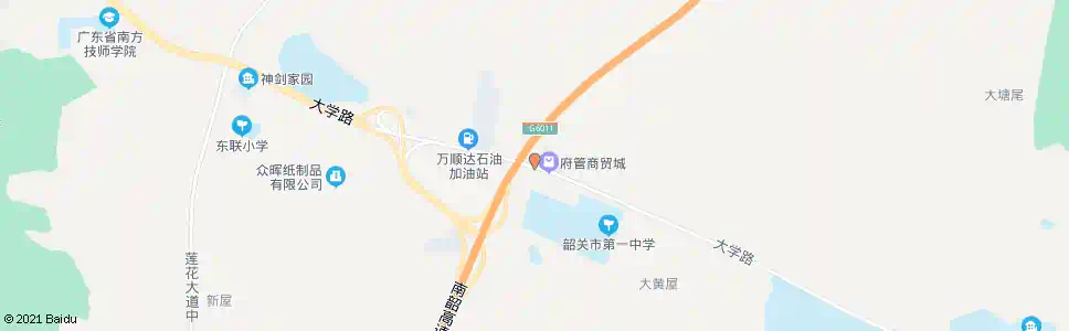 韶关府管_公交站地图_韶关公交_妙搜公交查询2025