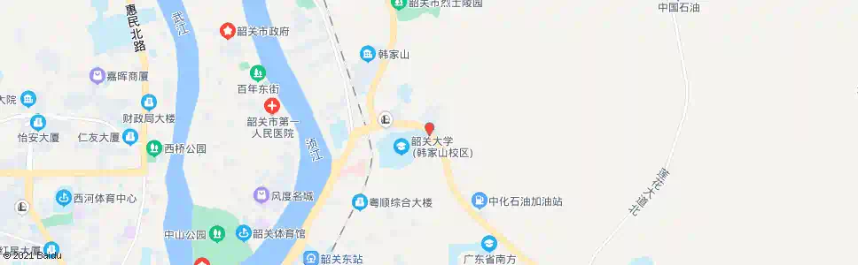 韶关韩家山_公交站地图_韶关公交_妙搜公交查询2025