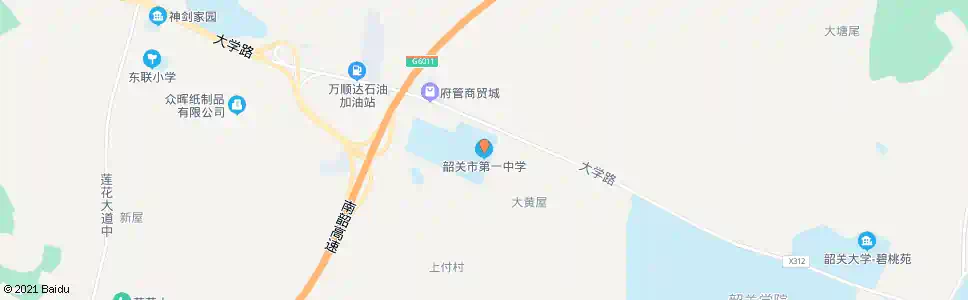 韶关铁一中_公交站地图_韶关公交_妙搜公交查询2025