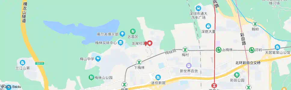 深圳梅林公园_公交站地图_深圳公交_妙搜公交查询2025