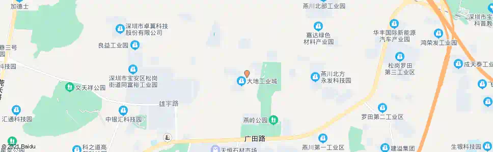 深圳大地工业城_公交站地图_深圳公交_妙搜公交查询2025