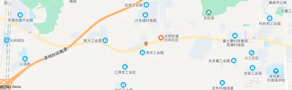深圳白花村_公交站地图_深圳公交_妙搜公交查询2025