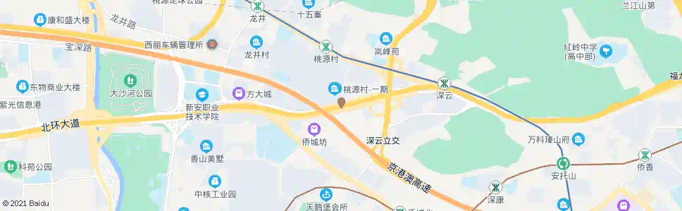 深圳北环桃源天桥_公交站地图_深圳公交_妙搜公交查询2025