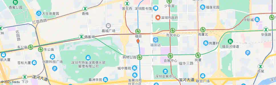深圳民田路中_公交站地图_深圳公交_妙搜公交查询2025