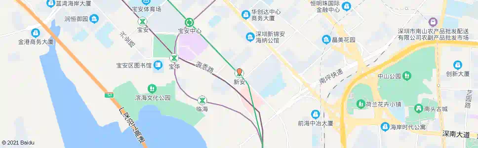 深圳新安地铁站_公交站地图_深圳公交_妙搜公交查询2025