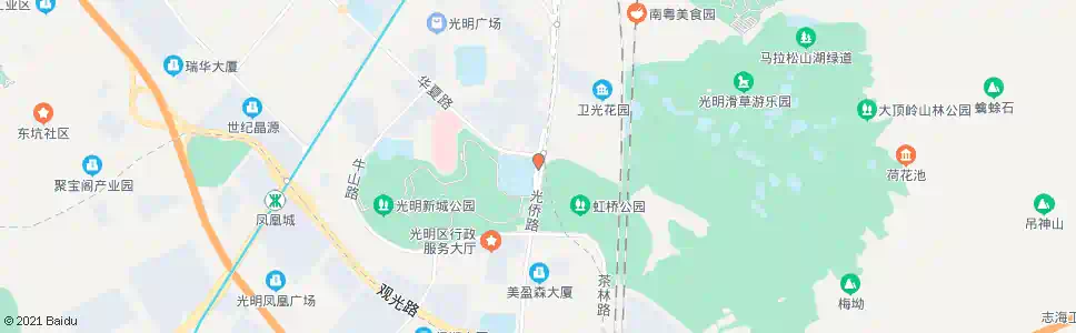 深圳光明群众体育中心_公交站地图_深圳公交_妙搜公交查询2025