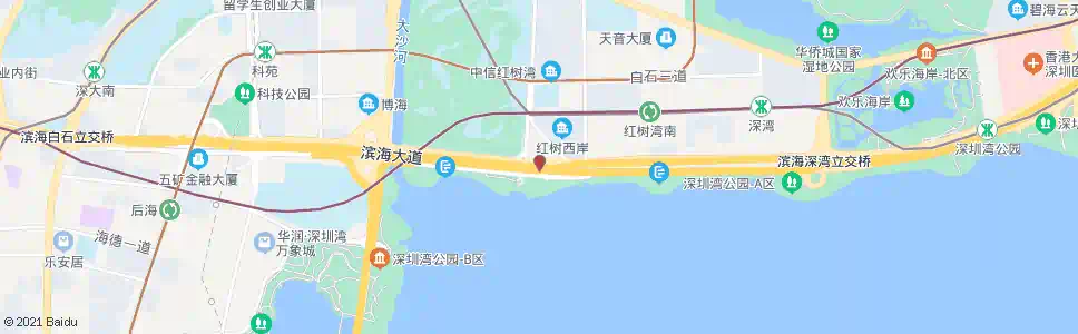 深圳滨海沙河东立交_公交站地图_深圳公交_妙搜公交查询2025