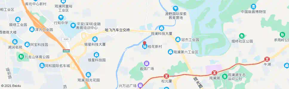 深圳桂花新村_公交站地图_深圳公交_妙搜公交查询2025