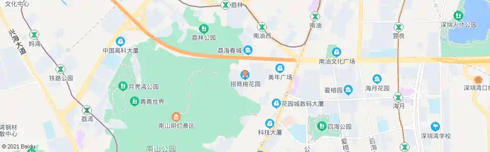 深圳招商桃花园_公交站地图_深圳公交_妙搜公交查询2025