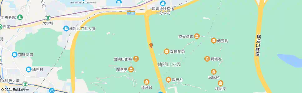 深圳塘朗山隧道道路口_公交站地图_深圳公交_妙搜公交查询2025