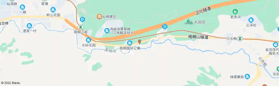 深圳梧桐山隧道口_公交站地图_深圳公交_妙搜公交查询2025