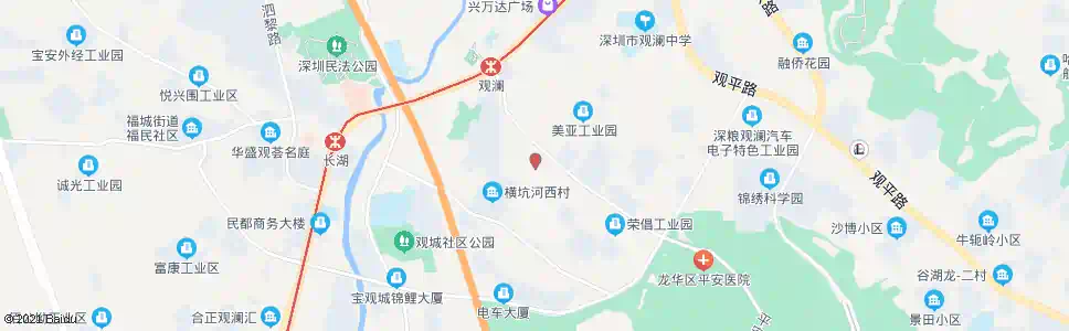 深圳观澜河东村_公交站地图_深圳公交_妙搜公交查询2025
