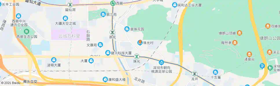 深圳珠光村2_公交站地图_深圳公交_妙搜公交查询2025