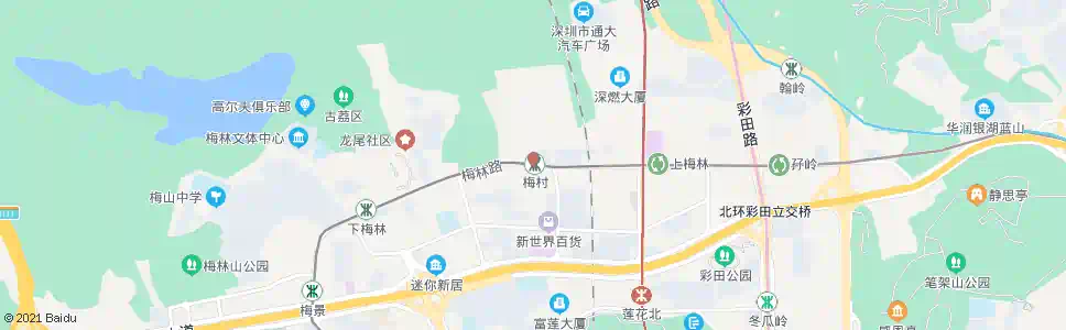 深圳梅林三村_公交站地图_深圳公交_妙搜公交查询2025