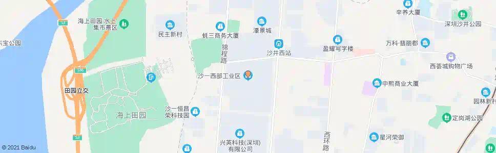 深圳沙一西部工业区_公交站地图_深圳公交_妙搜公交查询2025