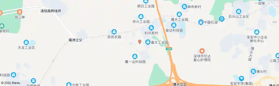 深圳石岩料坑村_公交站地图_深圳公交_妙搜公交查询2025