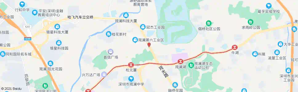 深圳观澜交管所_公交站地图_深圳公交_妙搜公交查询2025