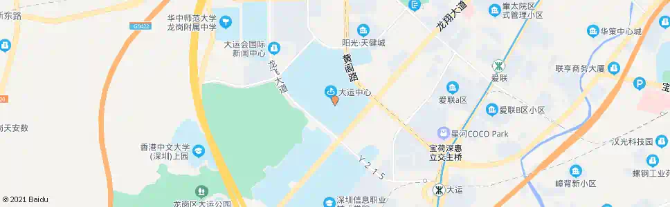 深圳大运中心体育场_公交站地图_深圳公交_妙搜公交查询2025