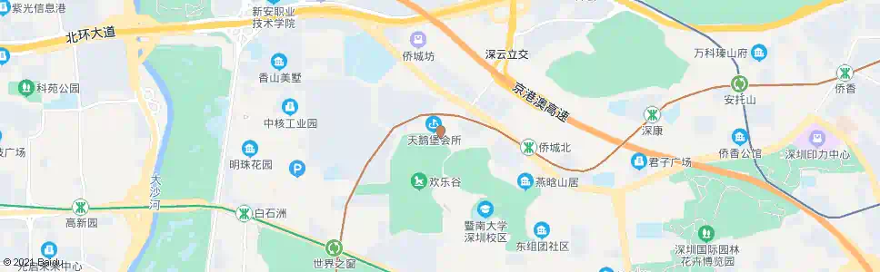 深圳天鹅堡东_公交站地图_深圳公交_妙搜公交查询2025
