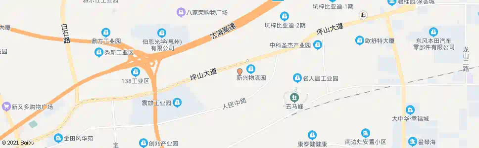 深圳坑梓保安大队_公交站地图_深圳公交_妙搜公交查询2025