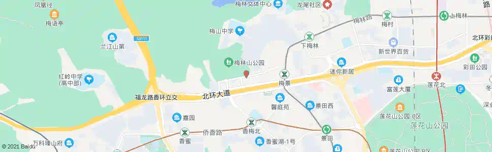 深圳下梅林一街_公交站地图_深圳公交_妙搜公交查询2025