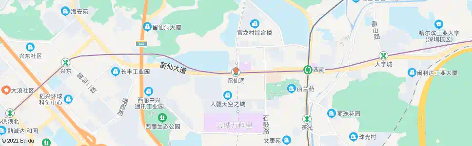 深圳留仙洞站_公交站地图_深圳公交_妙搜公交查询2025