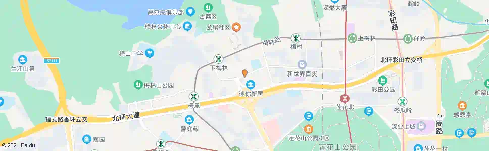 深圳梅林二村南_公交站地图_深圳公交_妙搜公交查询2025