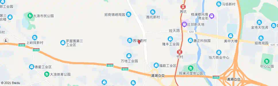 深圳茜坑老村综合市场_公交站地图_深圳公交_妙搜公交查询2025