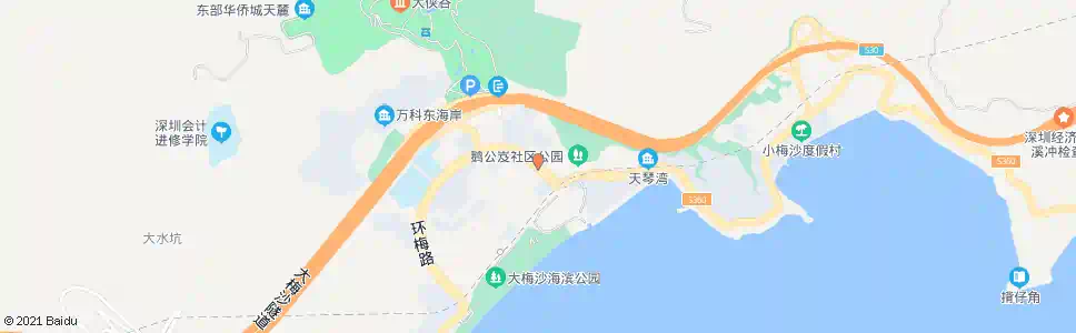 深圳大梅沙总站北门_公交站地图_深圳公交_妙搜公交查询2025