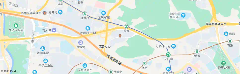 深圳深云村南_公交站地图_深圳公交_妙搜公交查询2025