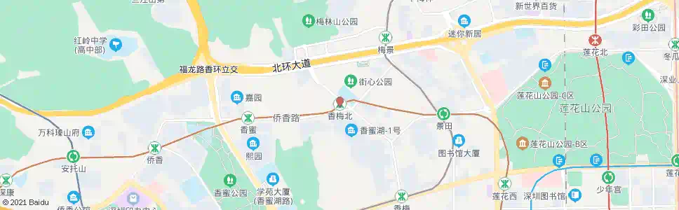 深圳香梅北_公交站地图_深圳公交_妙搜公交查询2025