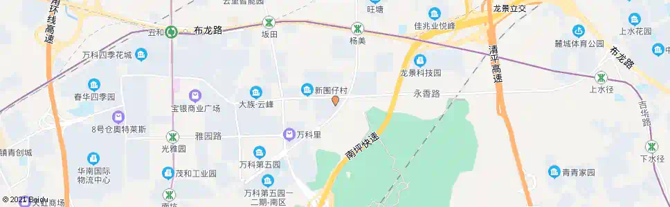 深圳坂田街道二办_公交站地图_深圳公交_妙搜公交查询2025
