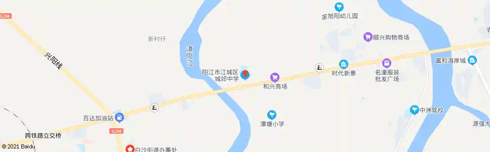 阳江城郊中学_公交站地图_阳江公交_妙搜公交查询2025