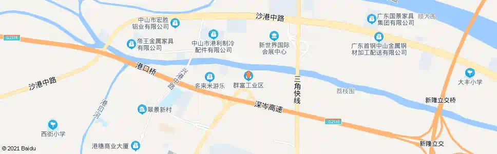 中山群富工业区_公交站地图_中山公交_妙搜公交查询2025
