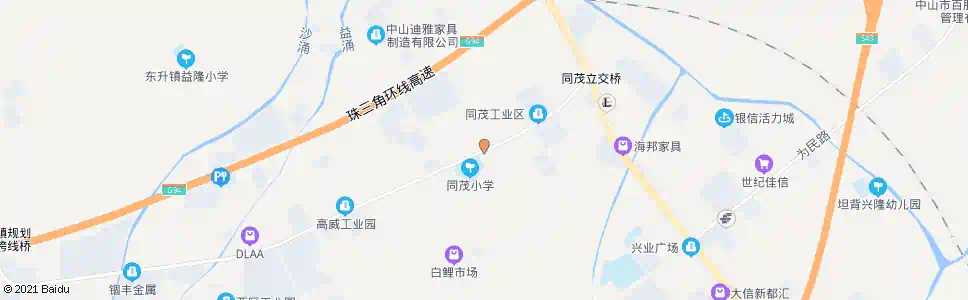 中山同茂大道二_公交站地图_中山公交_妙搜公交查询2025