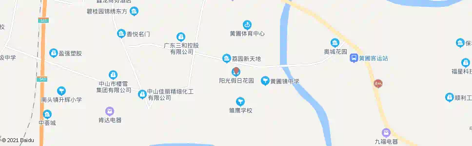 中山阳光假日_公交站地图_中山公交_妙搜公交查询2025