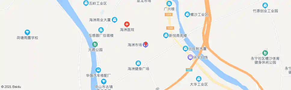 中山海洲市场_公交站地图_中山公交_妙搜公交查询2025