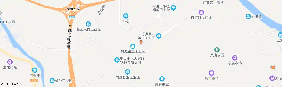 中山竹源工业区_公交站地图_中山公交_妙搜公交查询2025