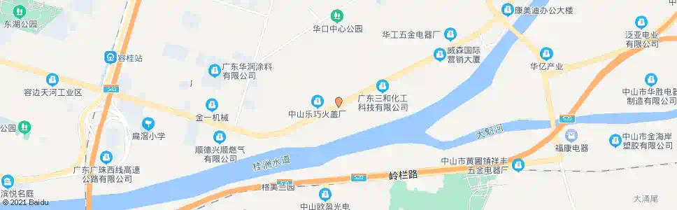 中山大岑恒业路口_公交站地图_中山公交_妙搜公交查询2025