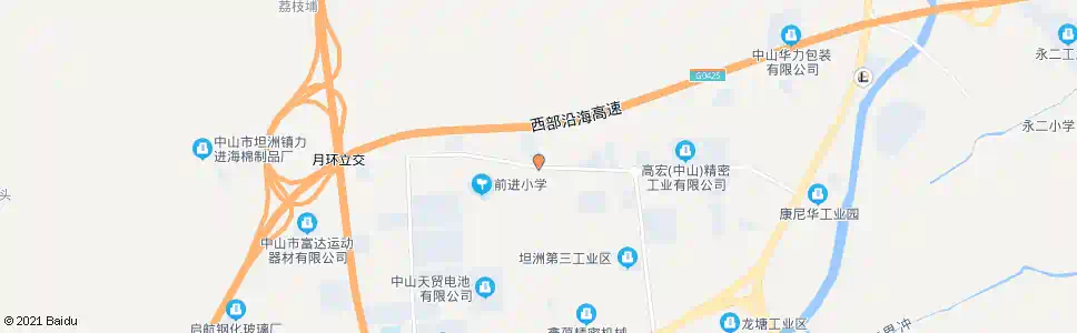 中山前进四路中_公交站地图_中山公交_妙搜公交查询2025