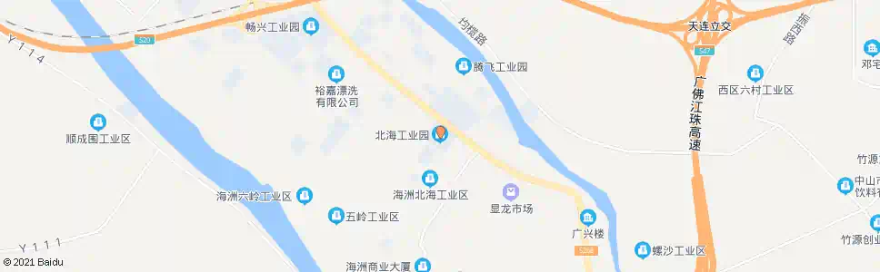中山北海工业园_公交站地图_中山公交_妙搜公交查询2025