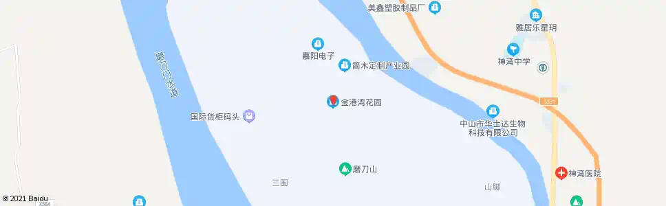 中山金港湾花园_公交站地图_中山公交_妙搜公交查询2025