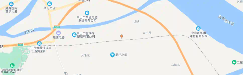 中山岭栏路中(黄圃港路口)_公交站地图_中山公交_妙搜公交查询2025